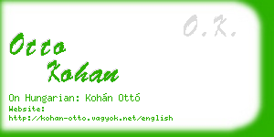 otto kohan business card